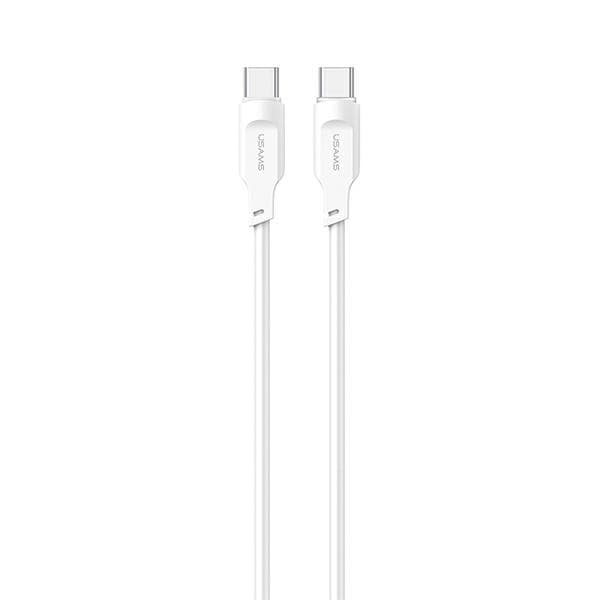 USAMS USB-C–USB-C-kaapeli 100 W 1,2 m:n portin näyttö Pikalataus Lithe-sarjan valkoinen/valkoinen SJ567USB02 (US-SJ567)
