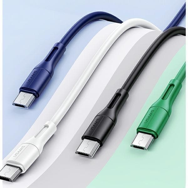 USAMS-kaapeli U68 microUSB 2A pikalataus 1m valkoinen/valkoinen SJ502USB02 (US-SJ502)