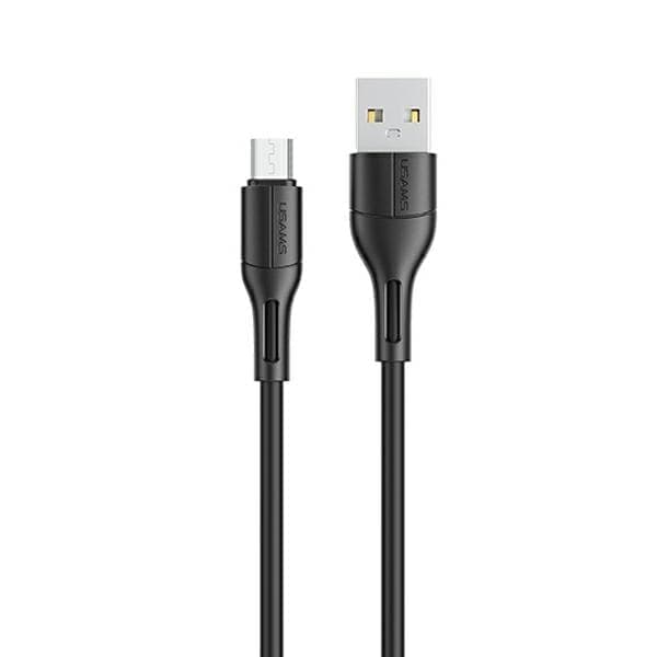 USAMS-kaapeli U68 microUSB 2A pikalataus 1m musta/musta SJ502USB01 (US-SJ502)