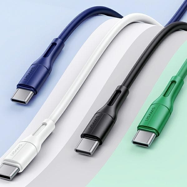 USAMS-kaapeli U68 USB-C 2A pikalataus 1 m valkoinen/valkoinen SJ501USB02 (US-SJ501)