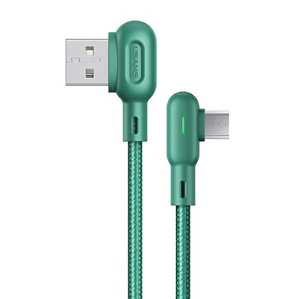 USAMS MicroUSB-kaapeli 2A 1,2 m kulmikas u57 vihreä/vihreä SJ458USB02 (US-SJ458)