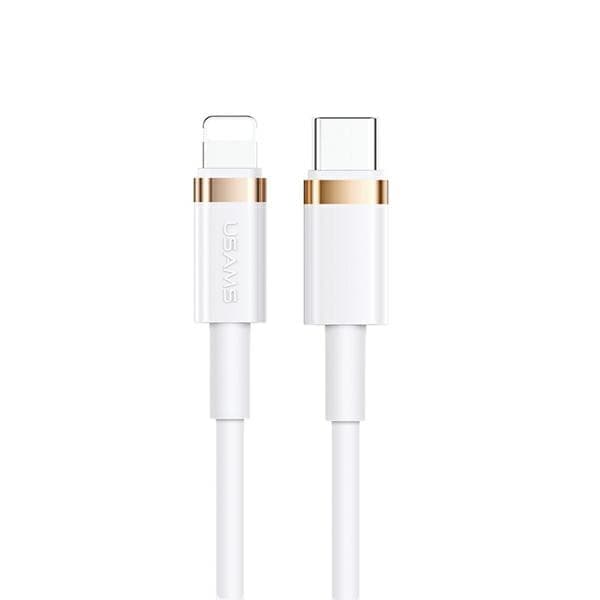 USAMS-kaapeli U63 USB-C Lightning 1,2 m 20 W PD-pikalataukseen valkoinen/valkoinen SJ484USB02 (US-SJ484)