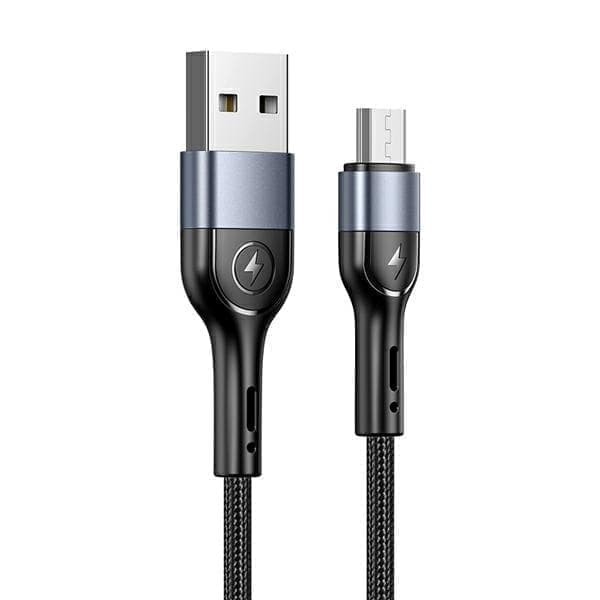 USAMS Punottu kaapeli U55 2A micro USB musta/musta 1m SJ450USB01 (US-SJ450)