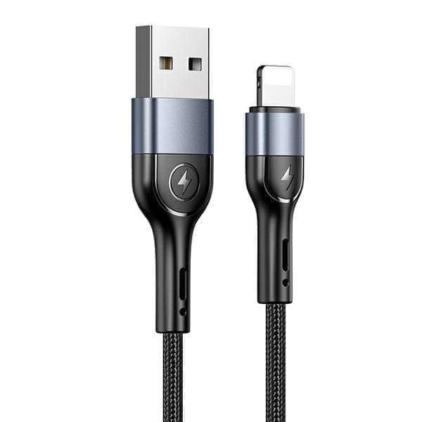 USAMS Punottu kaapeli U55 2A salamanmusta/musta 1m SJ448USB01 (US-SJ448)