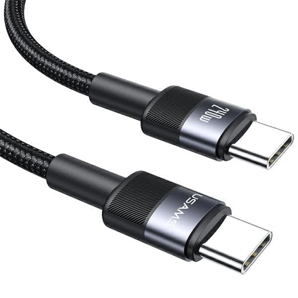 USAMS Punottu kaapeli 240 W USB-C/USB-C 1,2 m SY-sarjan tummuus SJ727USB01