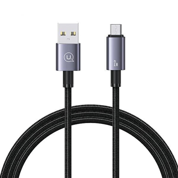 USAMS USB-mikro-USB-kaapeli 2A 2m pikalataus terästä/tummua SJ670USB01 (US-SJ670)