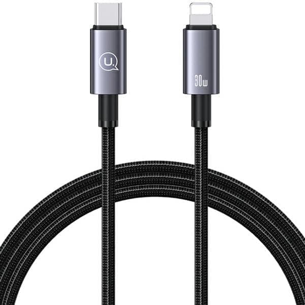 USAMS USB-C-Lightning-kaapeli 30 W 1,2 m pikalatausteräksestä/tummumisesta SJ662USB01 (US-SJ662)