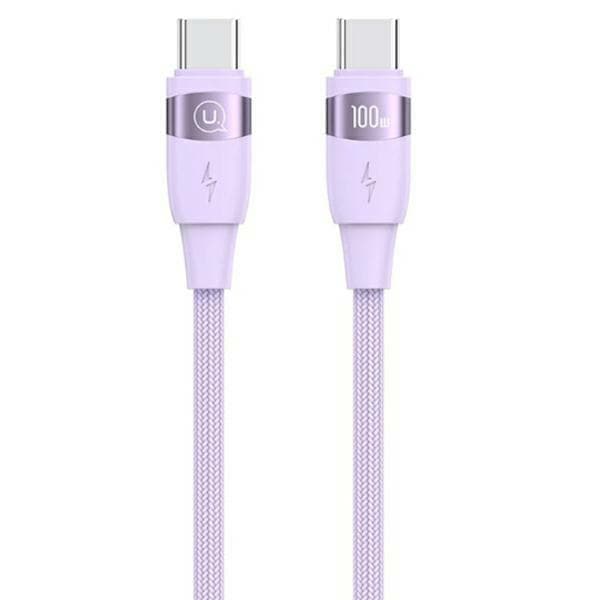 USAMS-kaapeli U85 USB-C–USB-C 100 W 1,2 m PD Pikalataus violetti/violetti SJ632USB03 (US-SJ632)