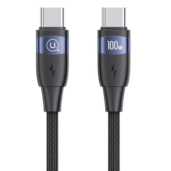 USAMS-kaapeli U85 USB-C–USB-C 100 W 1,2 m PD Pikalataus musta/musta SJ632USB01 (US-SJ632)