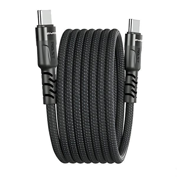 AWEI CL-166T USB-C - USB-C magneettikaapeli musta/musta