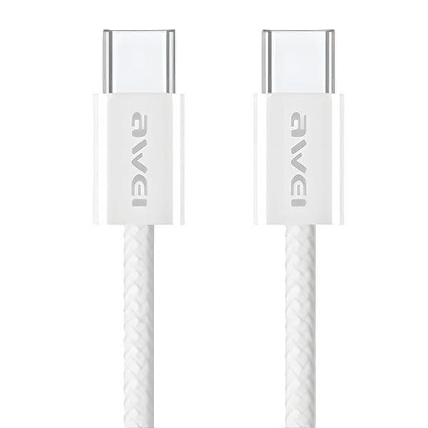 AWEI CL-219T USB-C til USB-C kabel 60W hvid/hvid iPhone 15