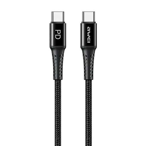 AWEI CL-111T USB-C–USB-C-kaapeli 60 W musta/musta