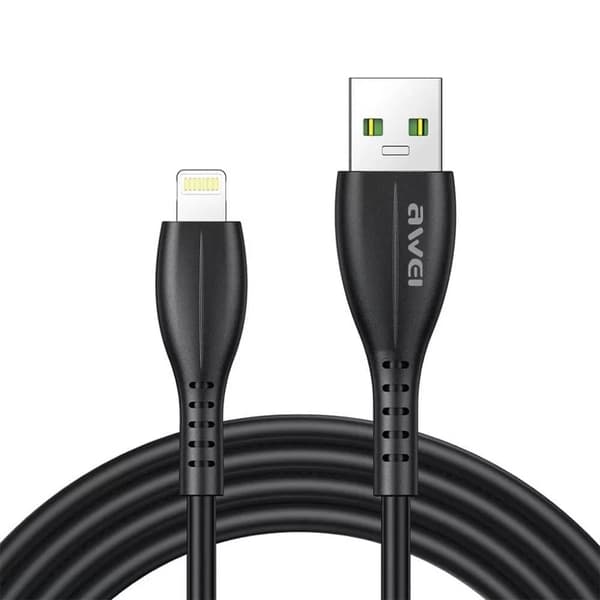 AWEI CL-115L USB-Lightning-kaapeli musta/musta