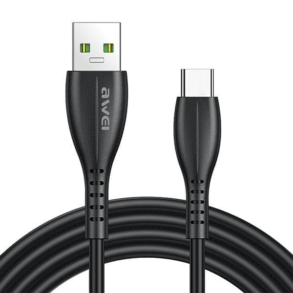 AWEI CL-115T USB–USB-C-kaapeli musta/musta