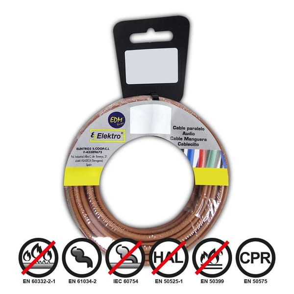 Edm Kabelrulle Flexible 4 Mm 20 M Brun