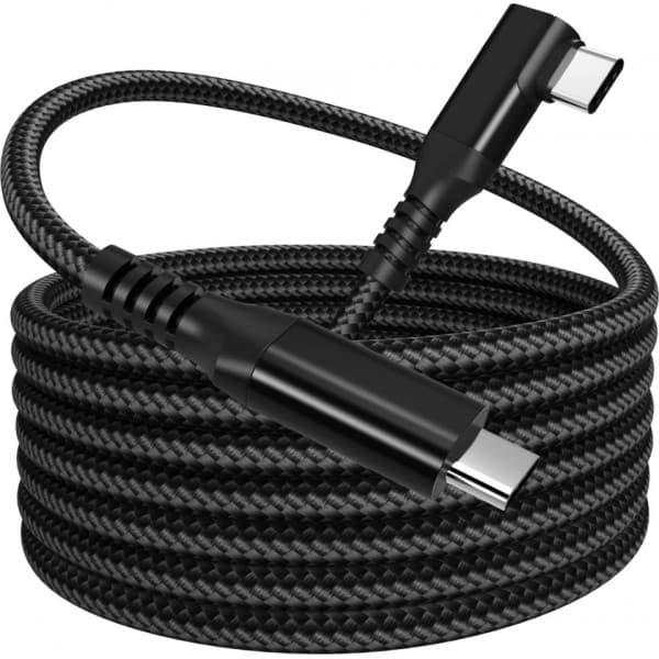 Fuj:tech USB-C 90° - USB-C-kabel, 1 m, svart