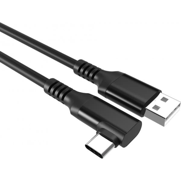 Fuj:tech USB-C 90° - USB-A-kabel, 2 m, svart