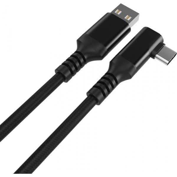 Fuj:tech USB-C 90° - USB-A-kabel, 2 m, svart