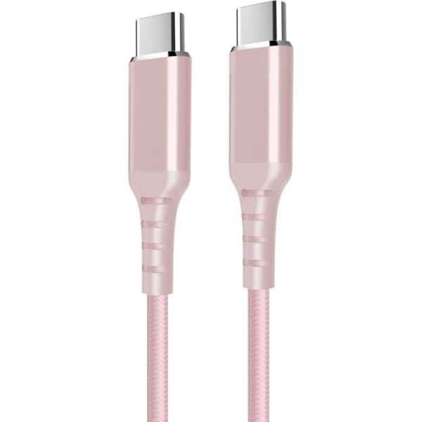 Fuj:tech USB-C - USB-C-kabel, 2m, ljusrosa