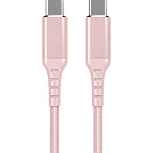 Fuj:tech USB-C - USB-C-kabel, 2m, ljusrosa