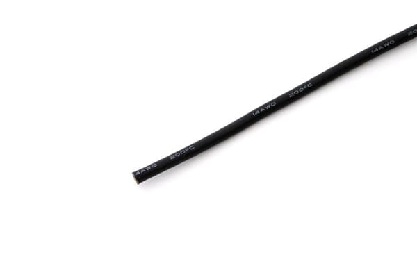 Silikonikaapeli 2,0 mm2 (14AWG) (musta) 1m.