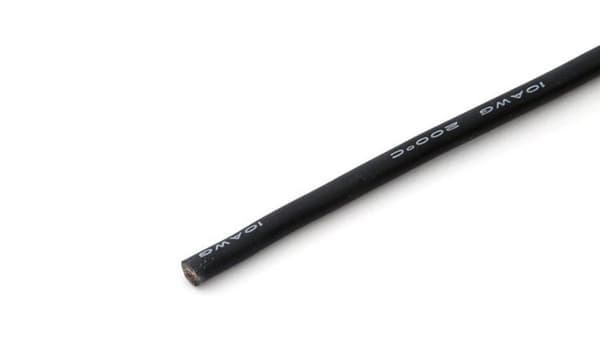 Silikonekabel 5,3 mm2 (10AWG) (sort) 1m.