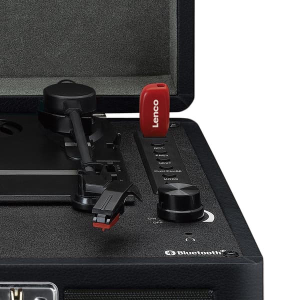 Lenco TT-115BK portabel skivspelare med Bluetooth och USB-inspelning