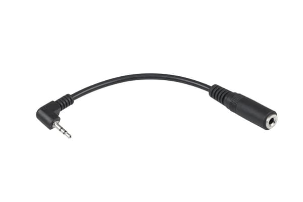 Kontaktkontakt 2,5 vinkeluttag 3,5 på kabel (svart)