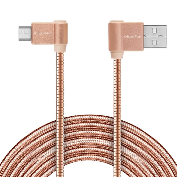 USB-kabel - Typ C Vinkelkontakt 1m 3A Kruger&Matz