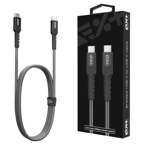 NÄSTA EN Flätad USB-C / USB-C-kabel 1,2 m Space Grey