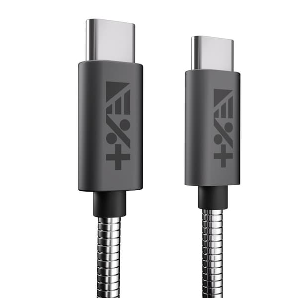 NEXT ONE Metallisk USB-C / USB-C-kabel 1,2 m Space Grey