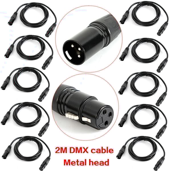 DMX-kabel 2m, Holdbar PVC-konstruktion, Præcis datatransmission, Bred kompatibilitet