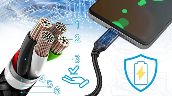 Nylon USB-C/USB-C opladerkabel til Samsung