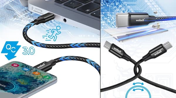 Nylon USB-C/USB-C opladerkabel til Samsung