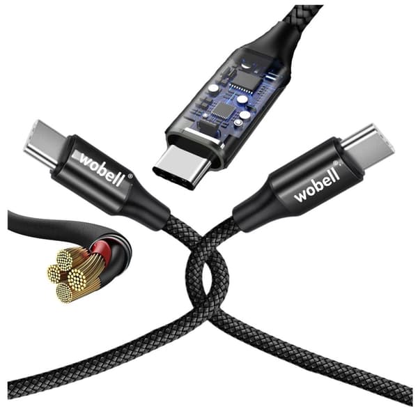Nylon USB-C/USB-C opladerkabel til Samsung