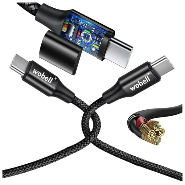 Nylon USB-C/USB-C opladerkabel til Samsung