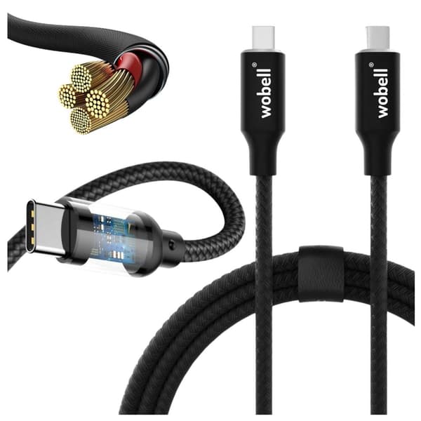 Nylon USB-C/USB-C opladerkabel til Samsung