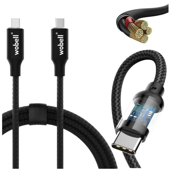 Nylon USB-C/USB-C opladerkabel til Samsung