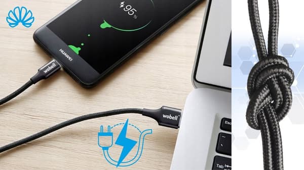USB-C QC 3.0 2.4A kabel 1,8 meter LANG