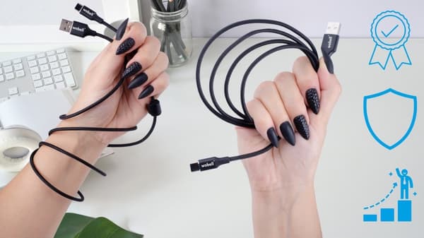 USB-C QC 3.0 2.4A kabel 1,8 meter LANG