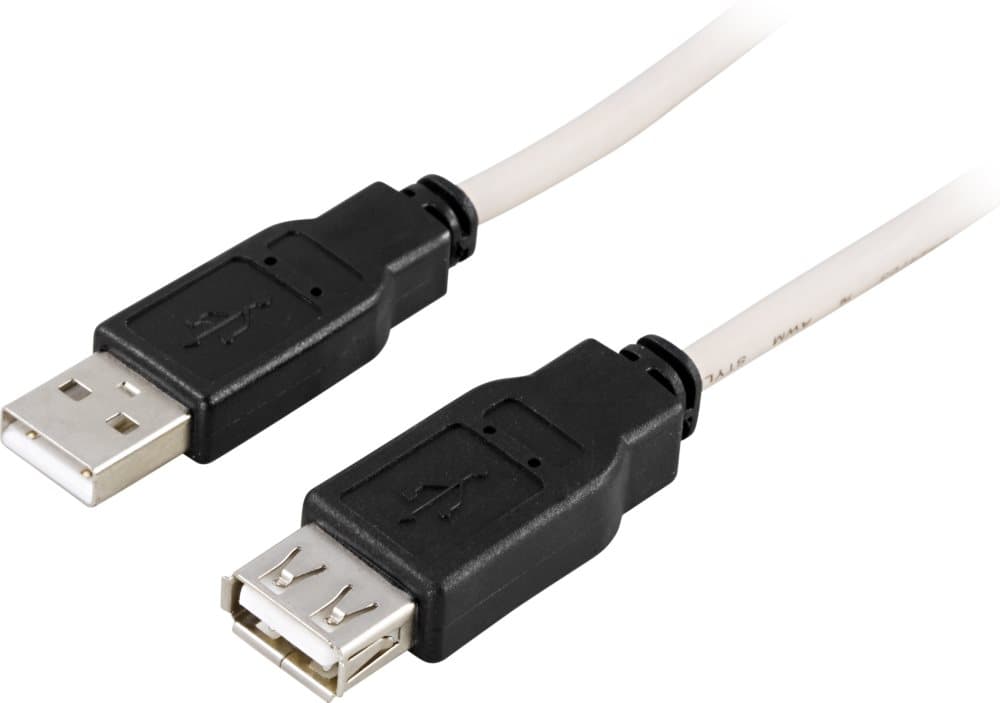 DELTACO USB 2.0 kabel Type A han - Type A hun 0,1m