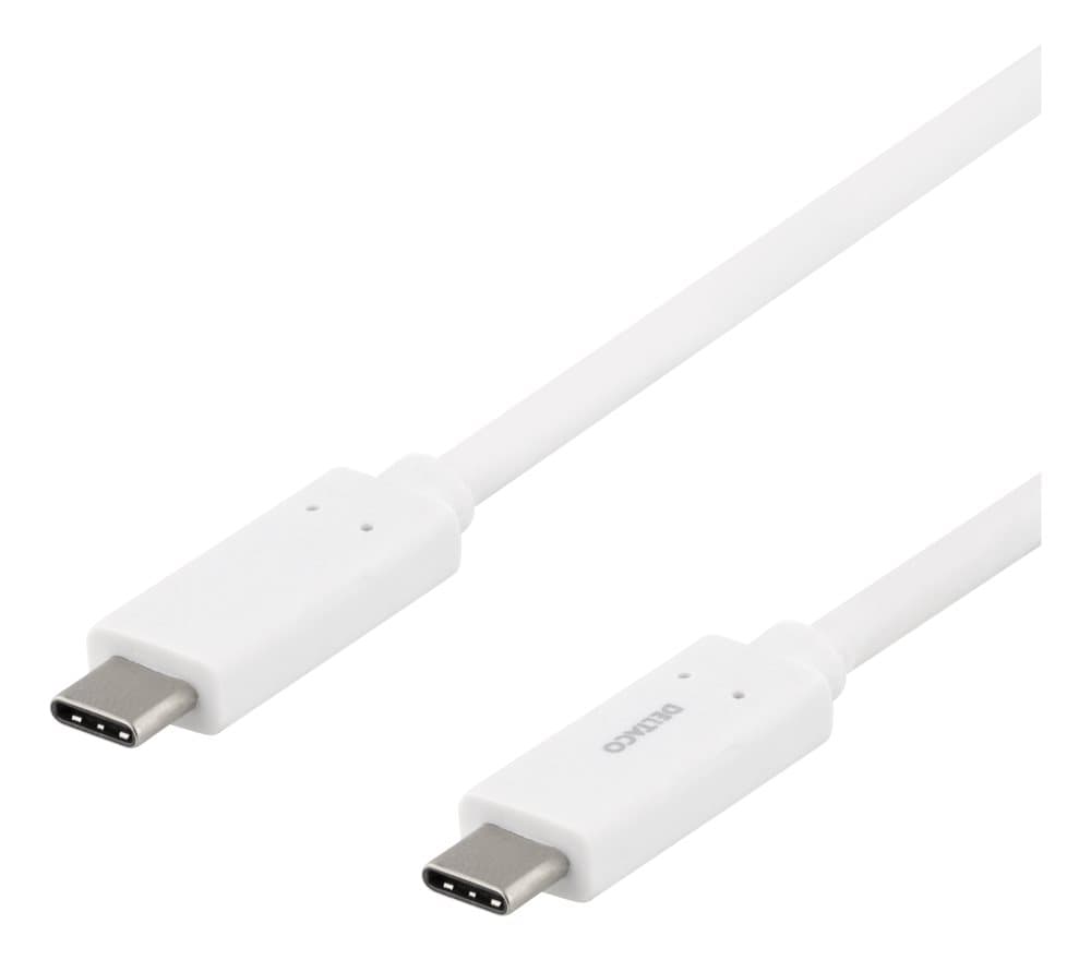 DELTACO USB-C cable, 0,5m, USB 3.1 Gen 1, white