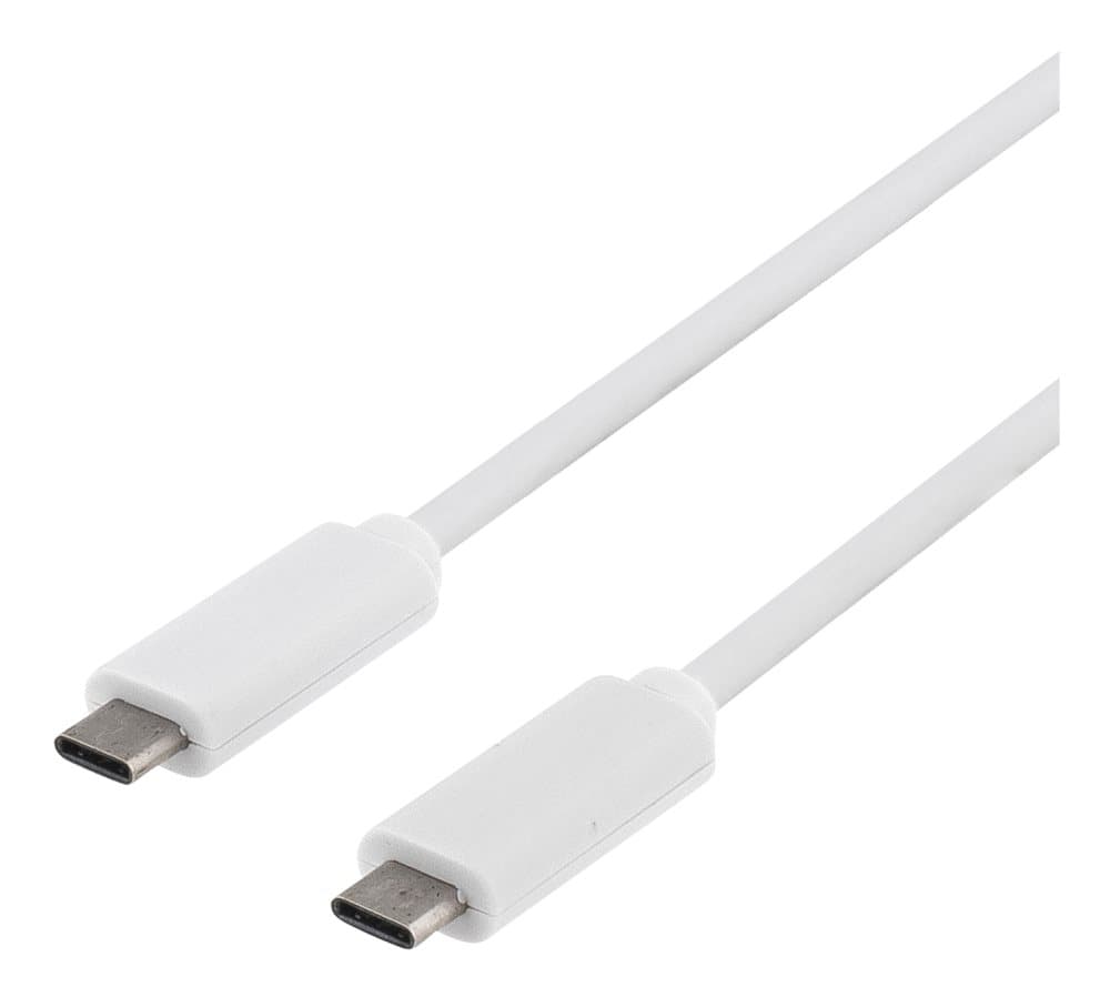 DELTACO USB 3.1 cable, Gen 1, Type C - Type C, 0.5m, white