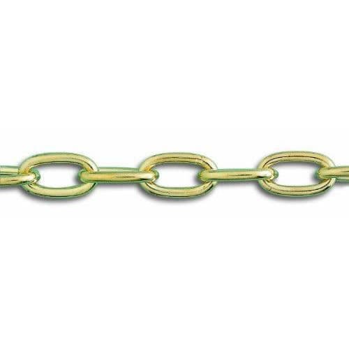 Försvetsad kedja - Mässingspläterat stål - Indikativ arbetsbelastning 24 kg - Ø 2 mm x 2,5 m