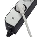 Pikkukuva 2 / 4: CHACON Power strip 5 uttag 16 A med 2 USB-portar och 1,5 m kabel HO5VV-F 3x1,5 mm² vit och grå