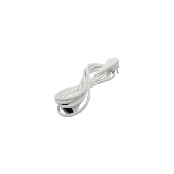 CHACON Förlängningskabel HO5VVF 3 x 1,5 mm² - 3 m - Med platt kontakt - Vit