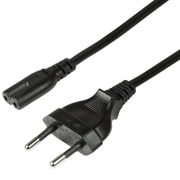 Enhedskabel Euro - C7 Sort 3m