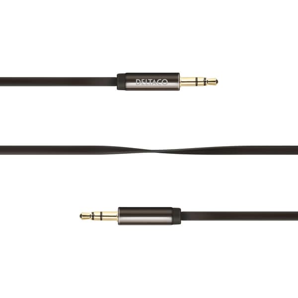 Audio cable, 3.5mm male to 3.5mm male, 1m, black