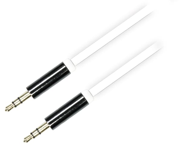 Audio Cable, 3.5mm male to 3.5mm male, 0.5m, white