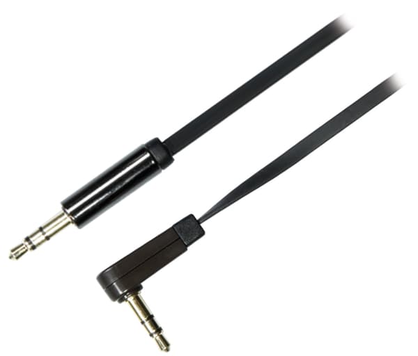 Audio cable, angled 3.5mm male - 3.5mm male,1m, black